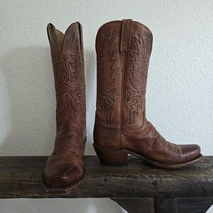 Lucchese Brown Leather Cowboy Boots